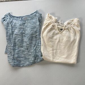 Lot Of 2 Old Navy T-Shirt Dress & Top Girls 10-12 Casual Everyday Blue Beige